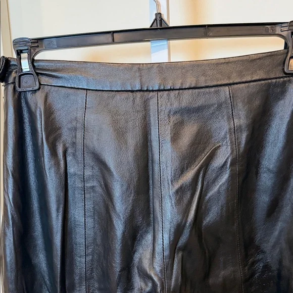 CLIO 100% Genuine Leather Straight-Leg Trousers Fully Lined | Size 8 (M-L) EUC - Picture 6 of 10